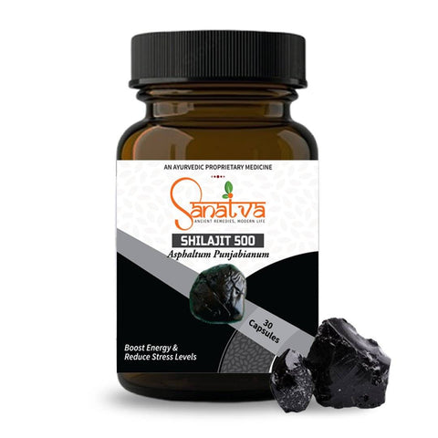 Shilajit Capsules for 2X Strength, Stamina, Vigour, Vitality & Power - Sanatva Ayurvedic