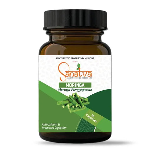 Moringa Capsules for Immunity, Energy, Digestive Health, Blood Sugar Levels, Skin and Hair Health - Sanatva Ayurvedic