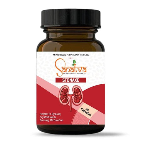 Stonaxe Capsule Helpful in Kidney Stone, Urinary Infection, Kidney Detoxification and Burning Sensation During Urination - Sanatva Ayurvedic