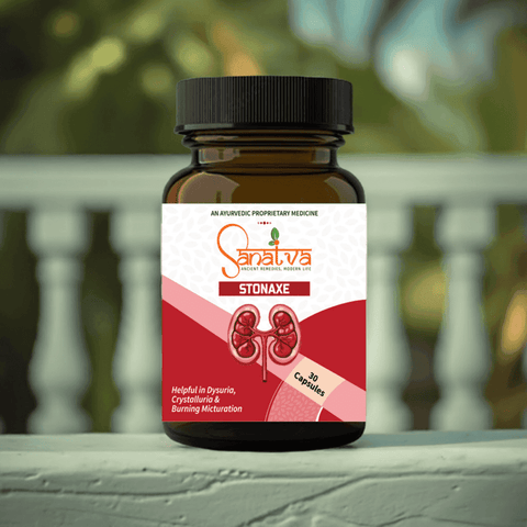 Stonaxe Capsule Helpful in Kidney Stone, Urinary Infection, Kidney Detoxification and Burning Sensation During Urination - Sanatva Ayurvedic