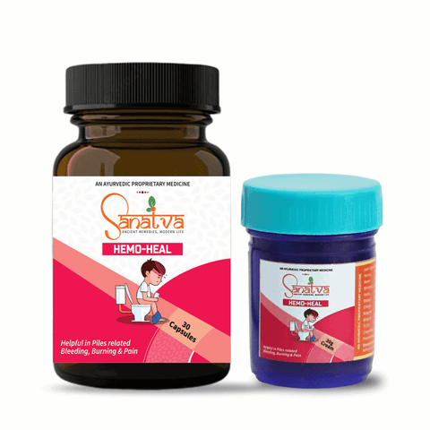 Hemo Heal Combo For Inflammation, Pain, and Bleeding Associated with Piles - Sanatva Ayurvedic