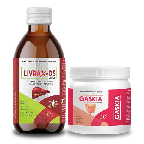 Livrax - DS Syrup and Gaskia Combo - Sanatva Ayurvedic
